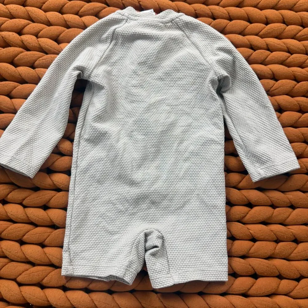 H&M Gray Beige Swimsuit One Piece Rash Guard\ Baby Boy Girl 3-6 Months